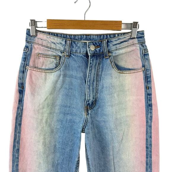 BDG Urban Outfitters High-Waisted Rainbow Baggy Jeans Denim Ombre 90's Size 28 - Picture 5 of 15